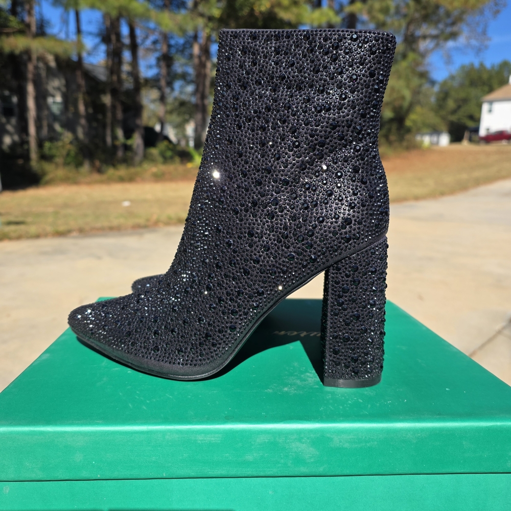 Lauren Lorraine Sparkling Black Heeled Boots
